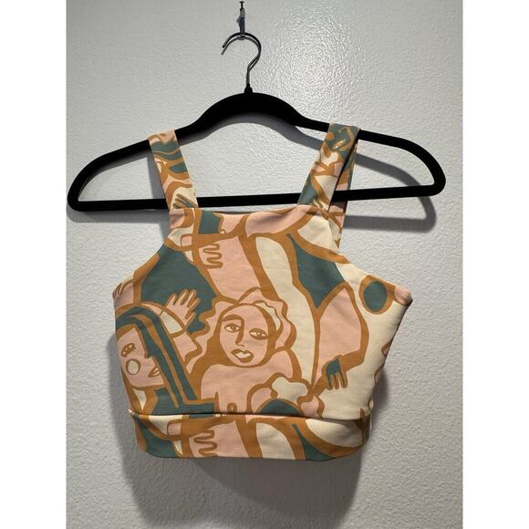 Dazey LA Size Small Colorful Artsy We Are One Crop Sports Bra Anthropologie Boho - Picture 3 of 8